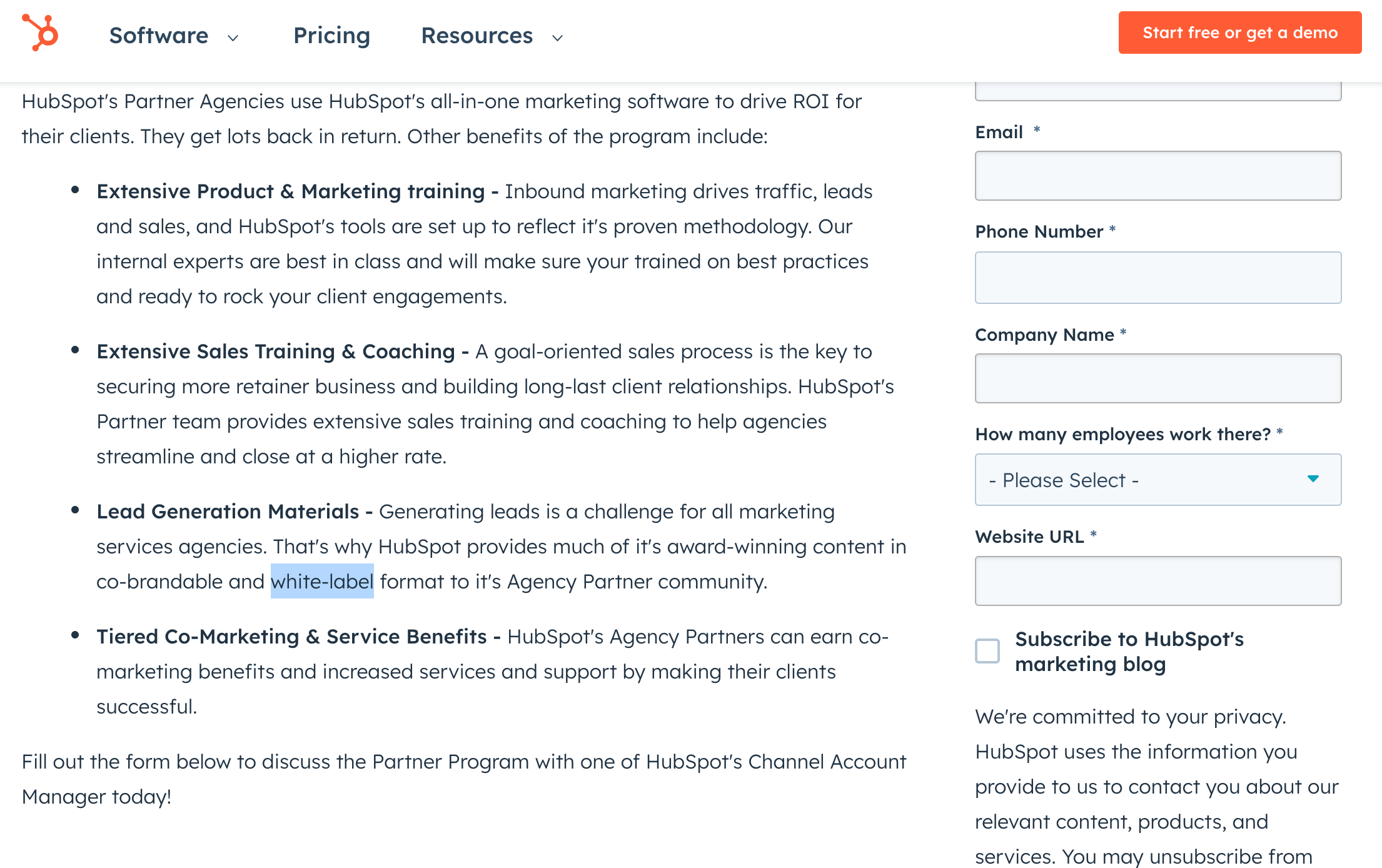 hubspot white label services for call tracking firms